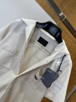 Prada Metal Micro-Logo Pocket Short-Sleeve lapel Shirt - 图片 5