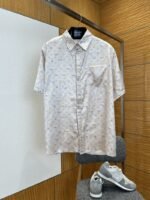 LV Monogram Print Silk Short-Sleeve Shirt 1