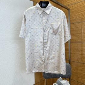 LV Monogram Print Silk Short-Sleeve Shirt 1