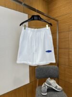 Balenciaga Resin-Embellished Embroidered Drawstring Casual Shorts