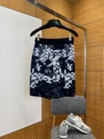 LV Pixel Check Patchwork Knit Drawstring Shorts - 图片 2