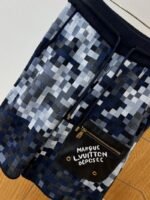 LV Pixel Check Patchwork Knit Drawstring Shorts - 图片 4