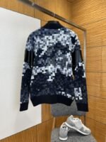 LV Pixel Check Patchwork Leather Baseball Jacket - 图片 2
