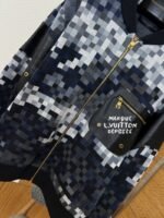LV Pixel Check Patchwork Leather Baseball Jacket - 图片 4