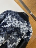 LV Pixel Check Patchwork Leather Baseball Jacket - 图片 6