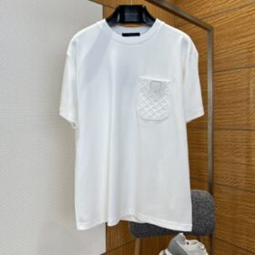LV Diamond-Embossing Pocket Short-Sleeve T-Shirt