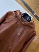 Prada Logo Letter Hooded Leather Jacket - 图片 3