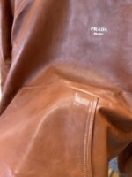 Prada Logo Letter Hooded Leather Jacket - 图片 5