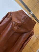 Prada Logo Letter Hooded Leather Jacket - 图片 6