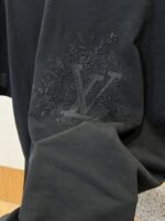 LV Floral Embroidered Ribbed-Collar Short-Sleeve T-Shirt - 图片 4