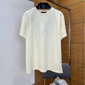 LV Handwritten Embroidered Crew-Neck Short-Sleeve T-Shirt