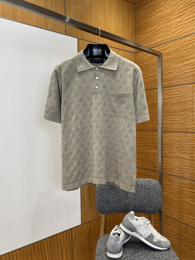 wsxc1775708165591_0.jpg LV All-Over Print Openwork Jacquard Pocket Short-Sleeve Polo Shirt 1 - 图片 1