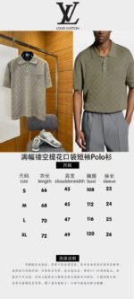 LV All-Over Print Openwork Jacquard Pocket Short-Sleeve Polo Shirt 1 - 图片 10