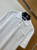 LV All-Over Print Openwork Jacquard Pocket Short-Sleeve Polo Shirt 3 - 图片 3