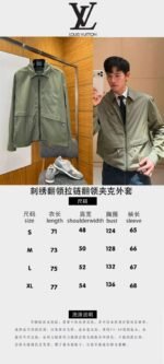 LV Embroidered Lapel Zipper Jacket - 图片 10