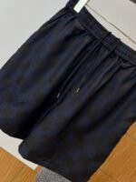 LV Checkered Jacquard Drawstring Casual Shorts - 图片 4