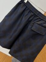LV Checkered Jacquard Drawstring Casual Shorts - 图片 7