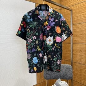 Gucci Floral All-Over Print Single-Button Short-Sleeve Shirt