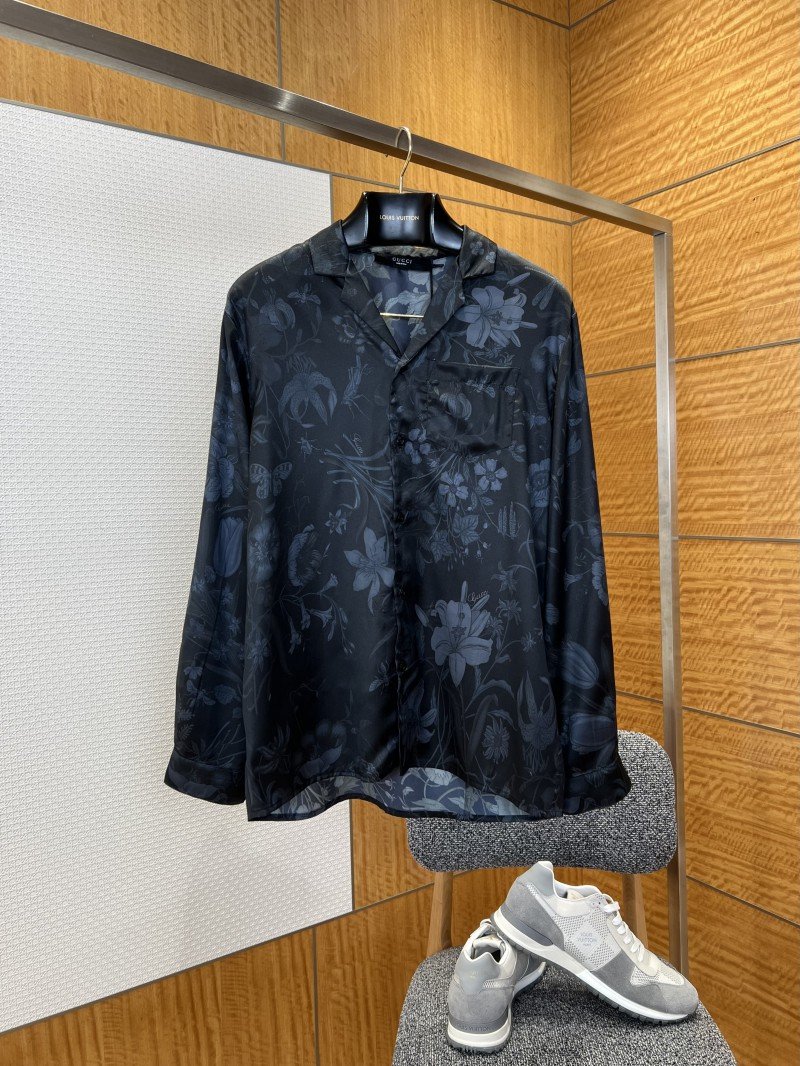 wsxc1775778292233_0.jpg Gucci Floral Print lapel Long-Sleeve Collared Shirt - 图片 1