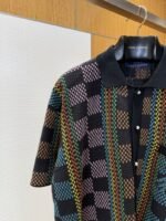 LV Checkered Jacquard Knit Short-Sleeve Polo Shirt - 图片 4