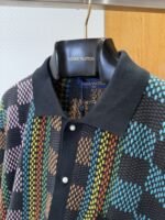 LV Checkered Jacquard Knit Short-Sleeve Polo Shirt - 图片 8